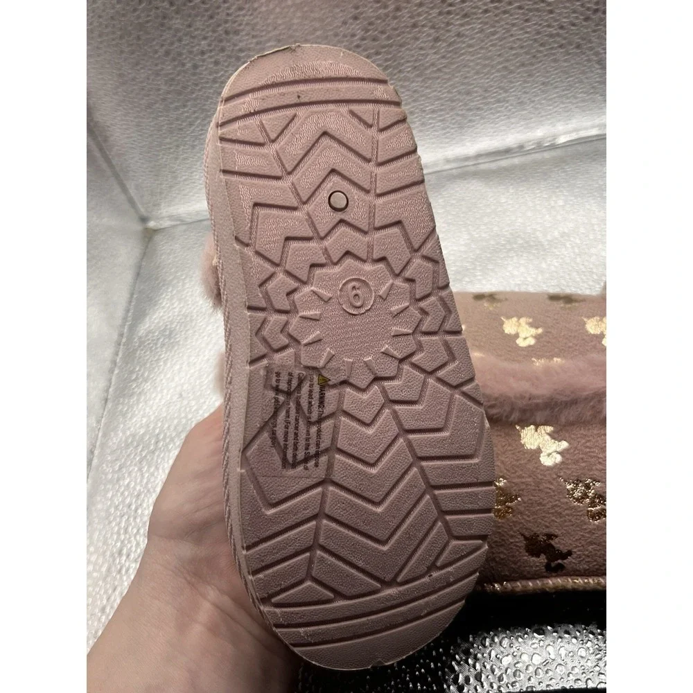 Olivia Miller Toddler Girl Size 9 Unicorn Boots Pink Gold Faux Fur Soft Pull On
